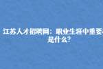江苏人才招聘网：职业生涯中重要核心是什么?